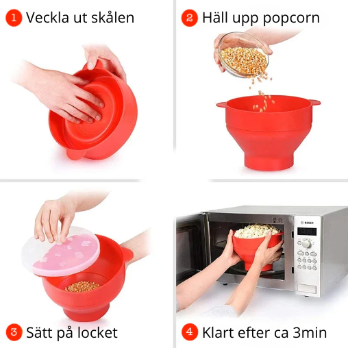 PopSkålen - Återanvändbar skål för popcorn i micro